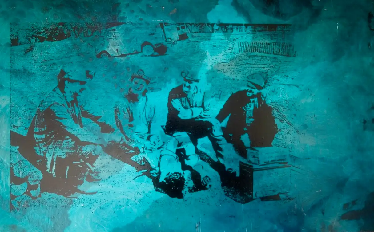 Carfan - family photograph on distressed aluminium